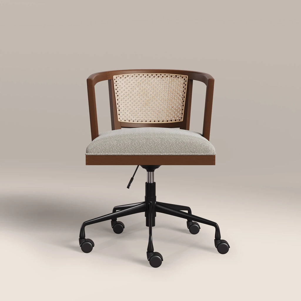 Lana Office Chair | Speckled Stone Sustainable Boucle & Walnut