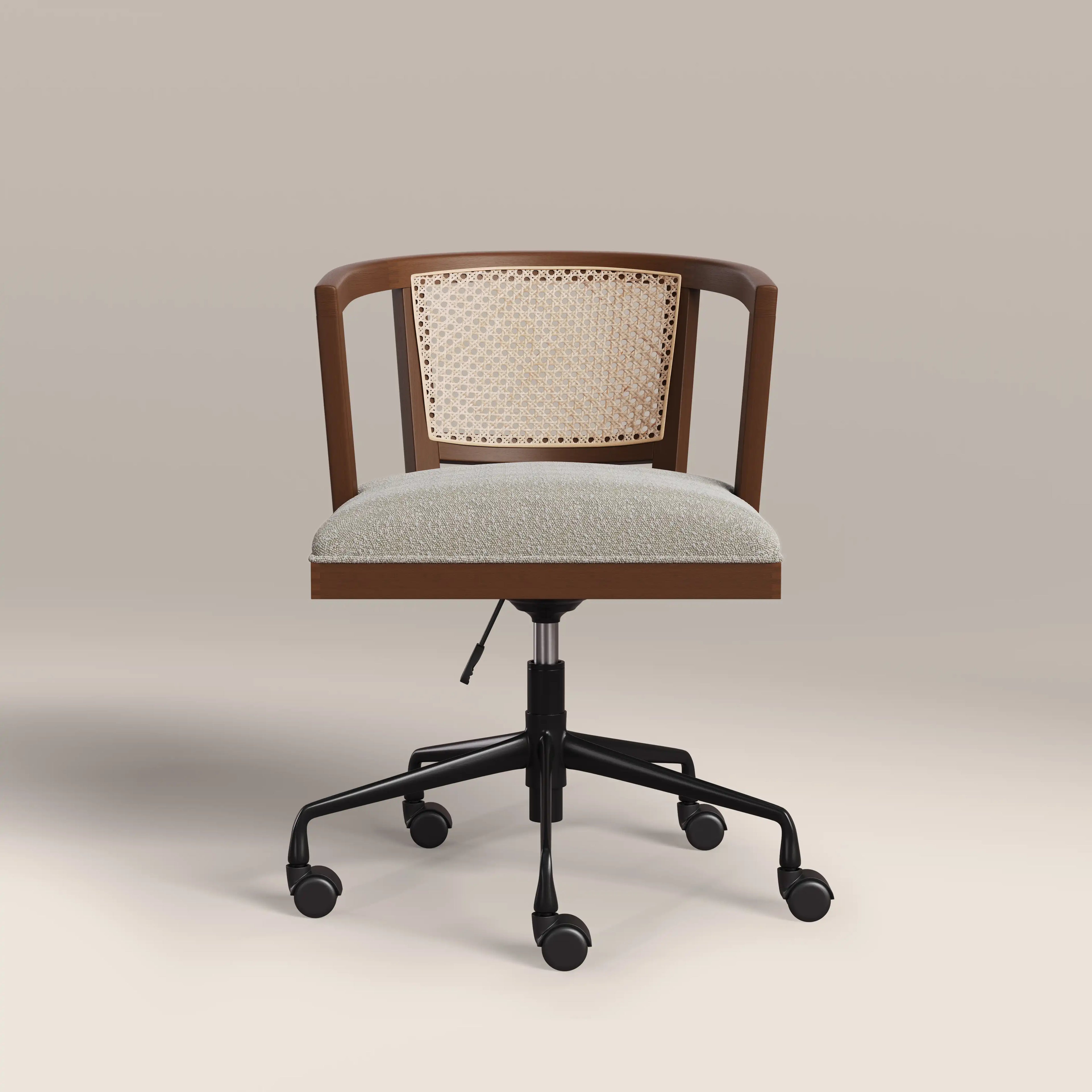 Lana Office Chair | Speckled Stone Sustainable Boucle & Walnut