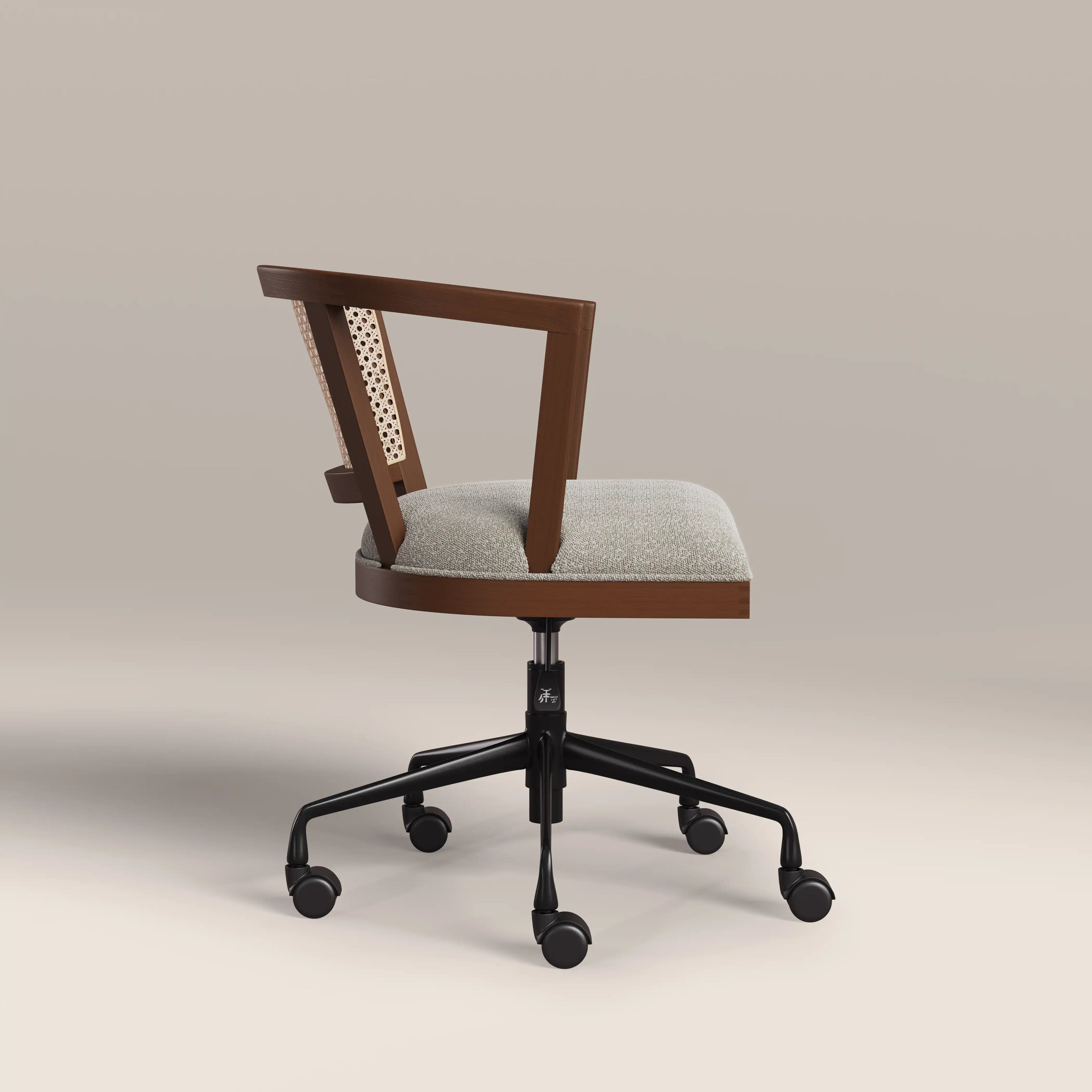 Lana Office Chair | Speckled Stone Sustainable Boucle & Walnut