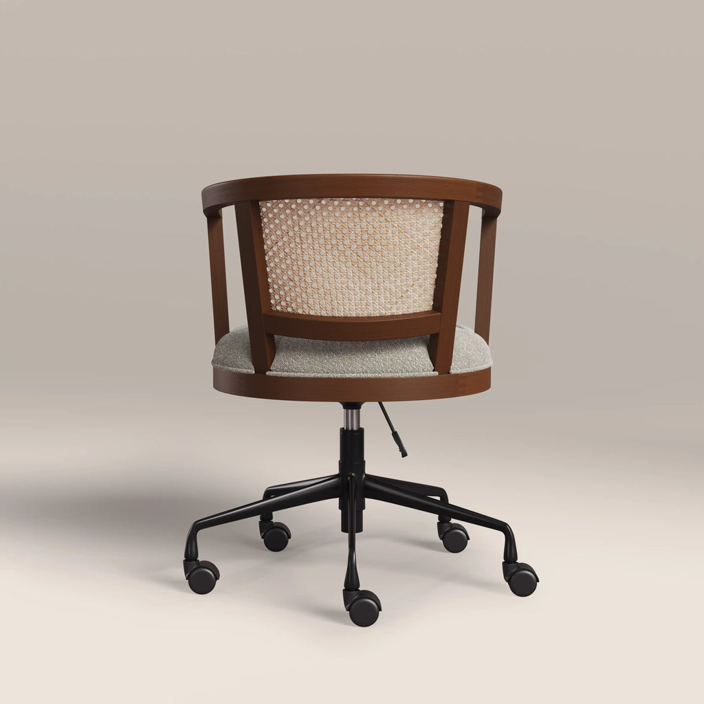 Lana Office Chair | Speckled Stone Sustainable Boucle & Walnut