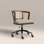 Lana Office Chair | Speckled Stone Sustainable Boucle & Walnut