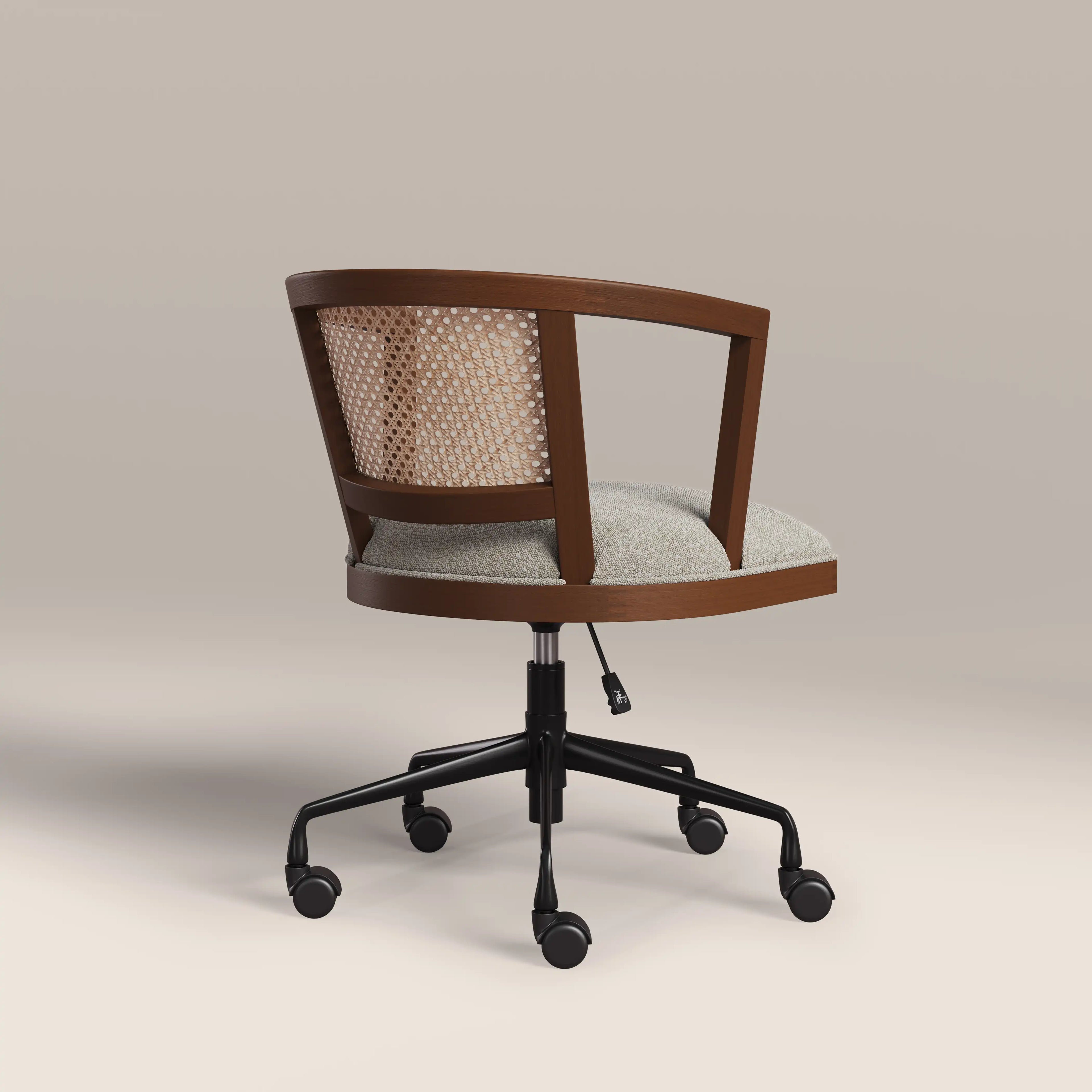 Lana Office Chair | Speckled Stone Sustainable Boucle & Walnut
