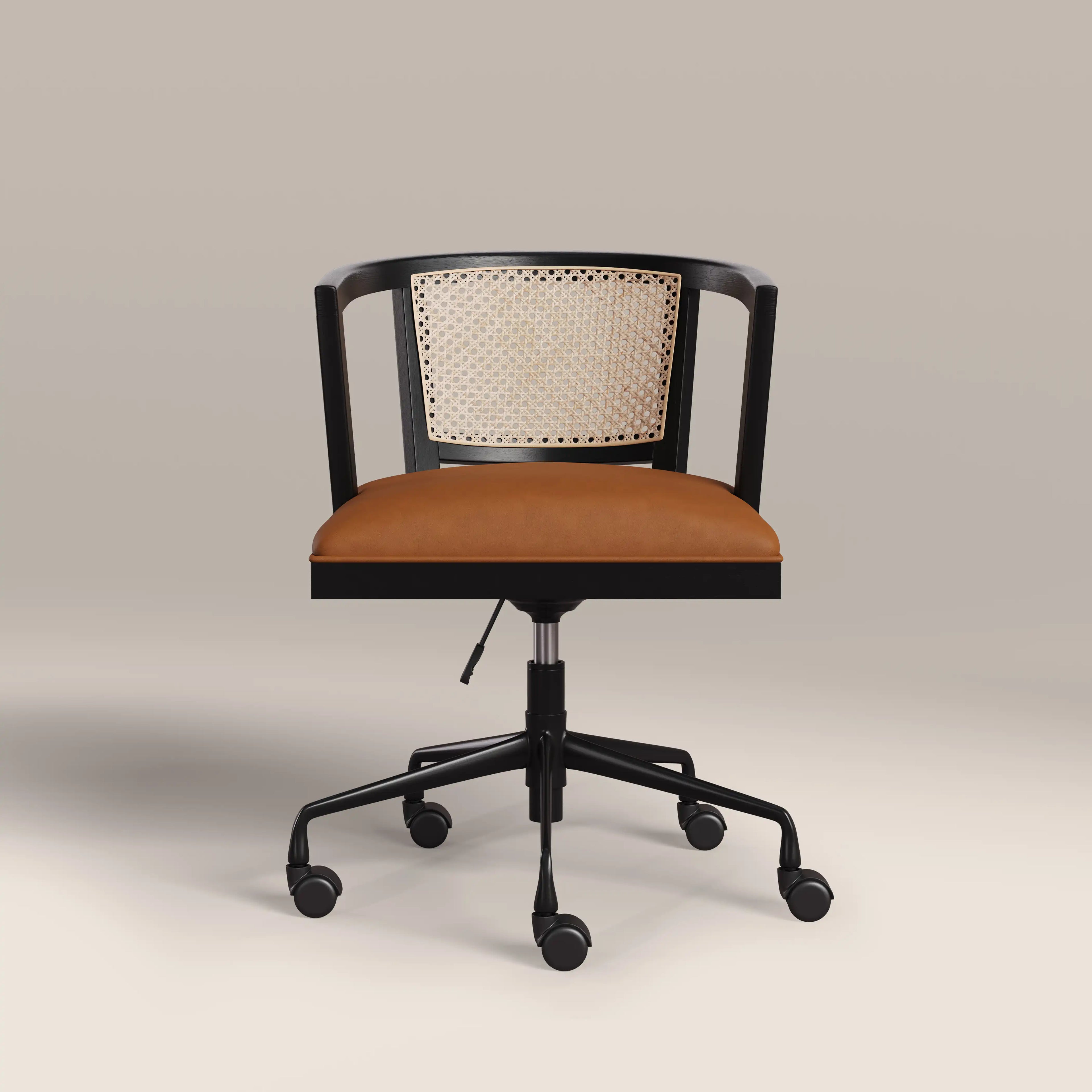 Lana Office Chair | Tuscan Tan Faux Leather & Black