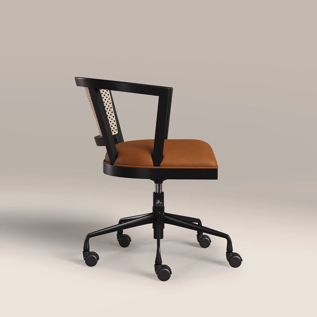 Lana Office Chair | Tuscan Tan Faux Leather & Black