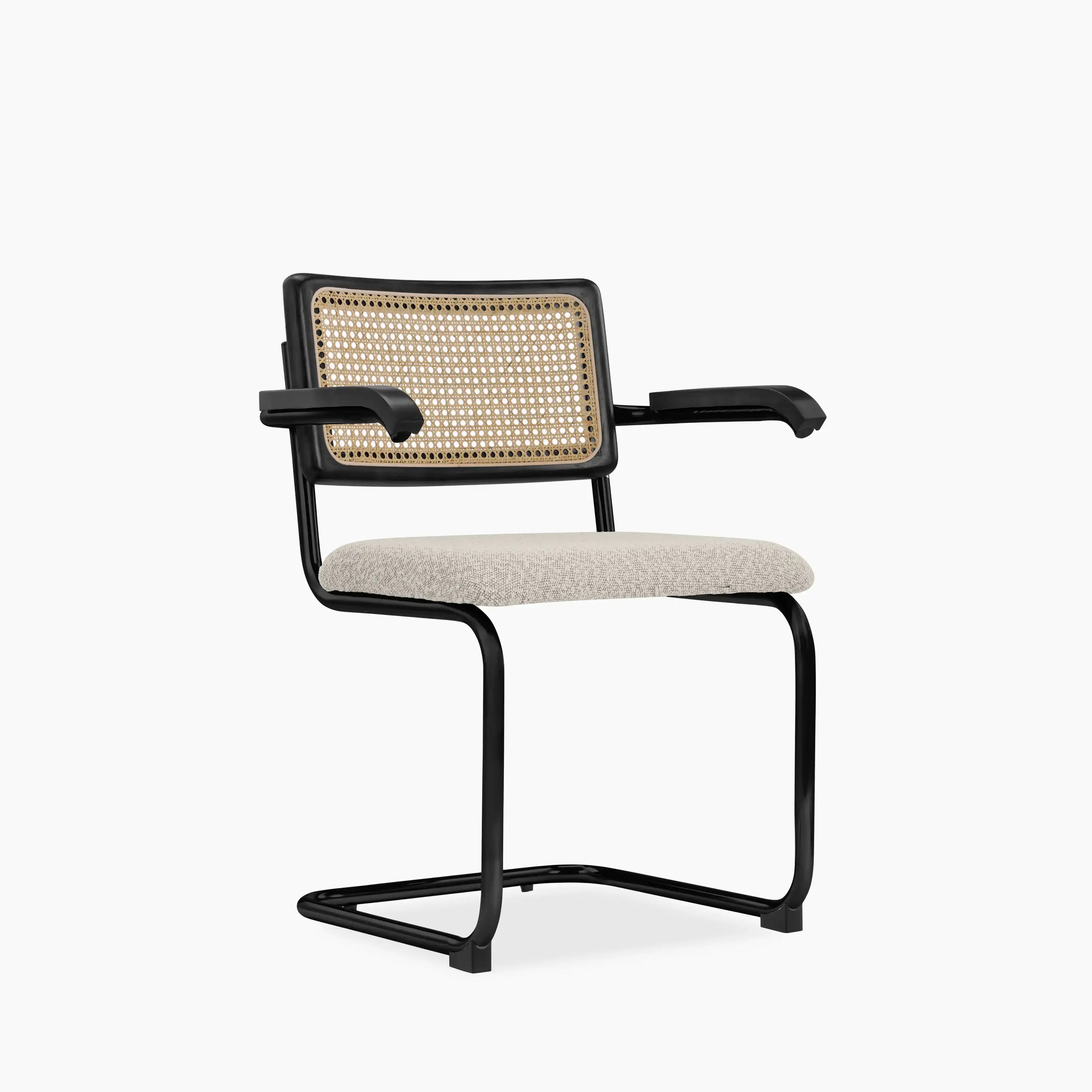 Kenton Carver Dining Chair | Speckled Stone Sustainable Boucle & Black