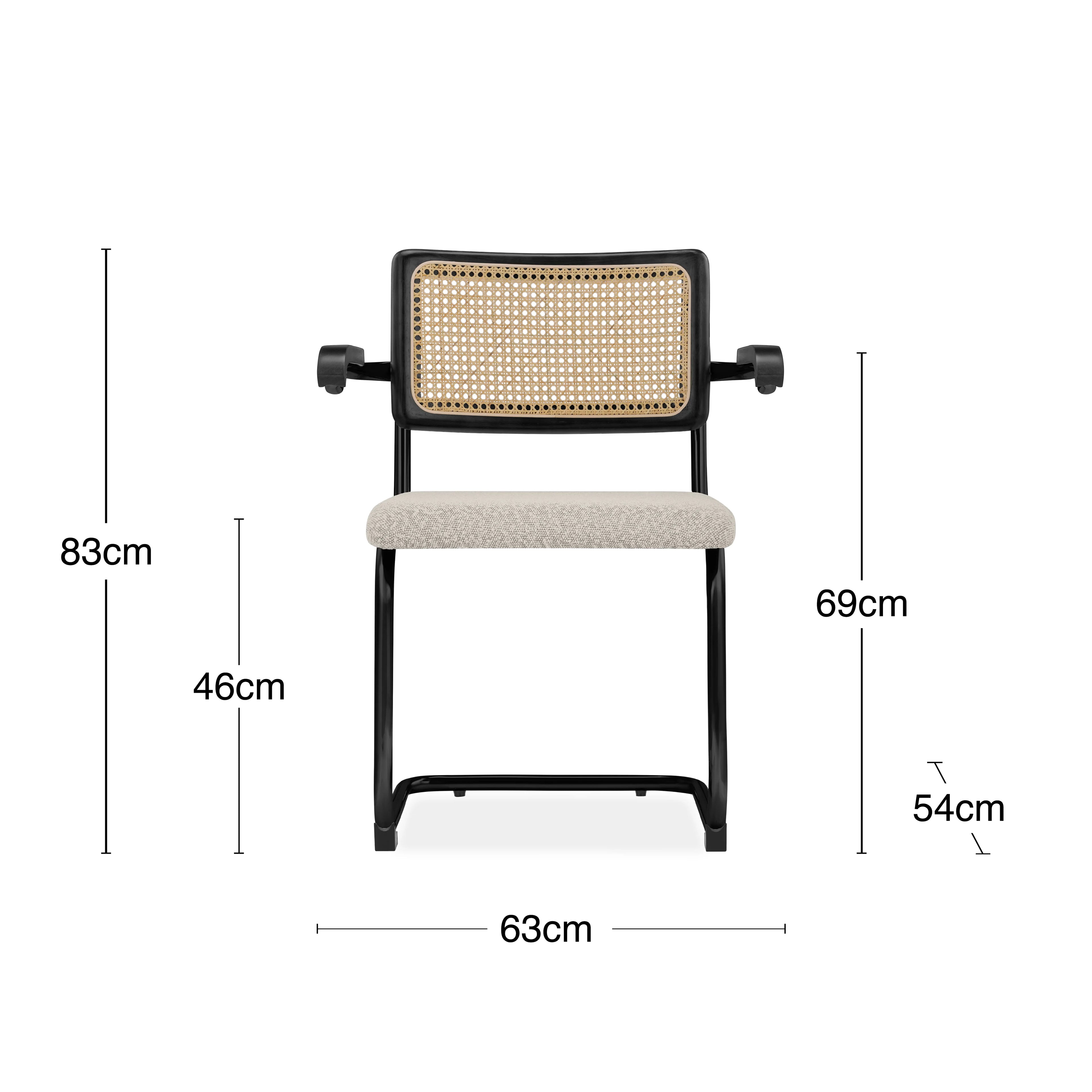 Kenton Carver Dining Chair | Speckled Stone Sustainable Boucle & Black