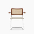 Kenton Carver Dining Chair | Speckled Stone Sustainable Boucle & Light Walnut