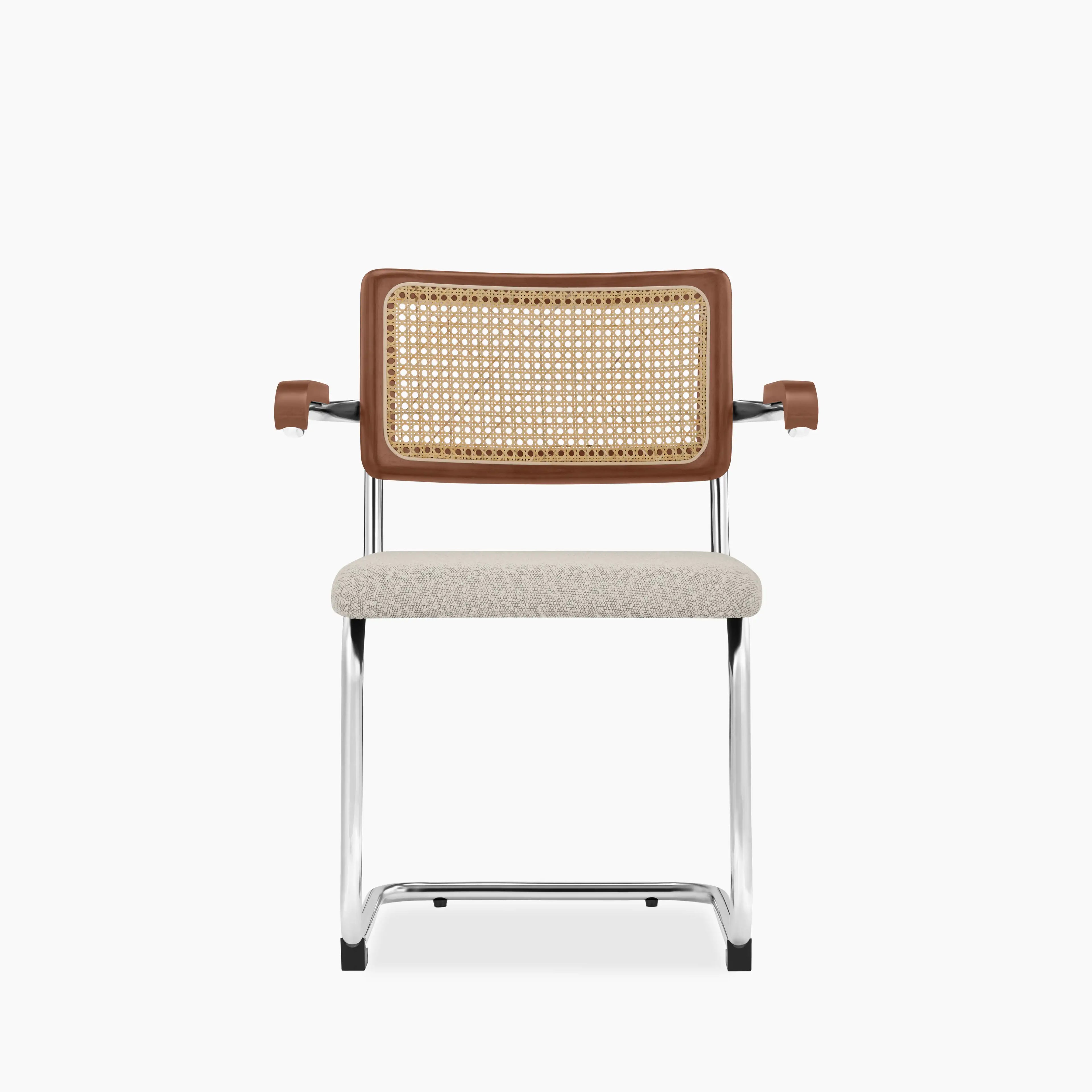 Kenton Carver Dining Chair | Speckled Stone Sustainable Boucle & Light Walnut