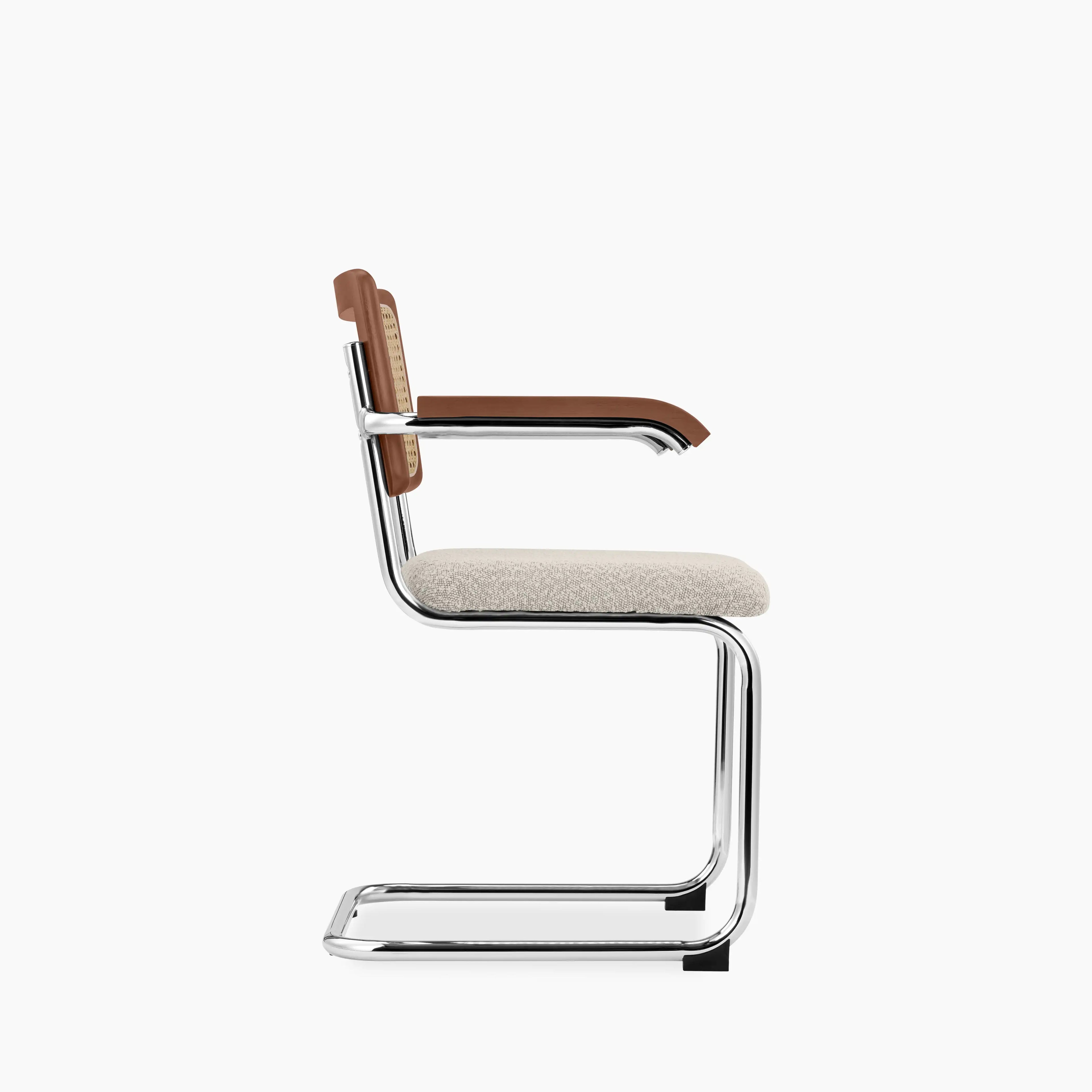 Kenton Carver Dining Chair | Speckled Stone Sustainable Boucle & Light Walnut