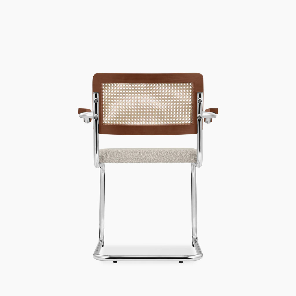 Kenton Carver Dining Chair | Speckled Stone Sustainable Boucle & Light Walnut