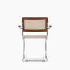Kenton Carver Dining Chair | Speckled Stone Sustainable Boucle & Light Walnut