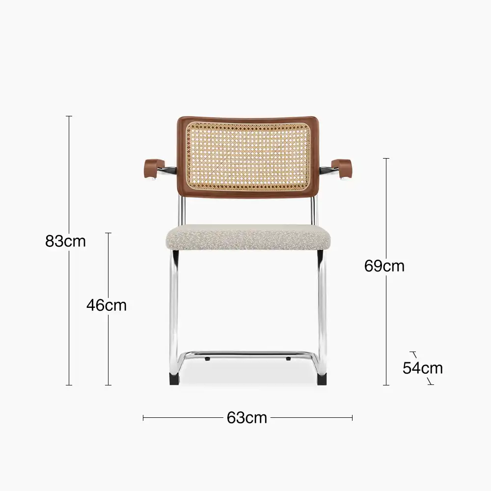 Kenton Carver Dining Chair | Speckled Stone Sustainable Boucle & Light Walnut