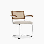 Kenton Carver Dining Chair | Speckled Stone Sustainable Boucle & Light Walnut