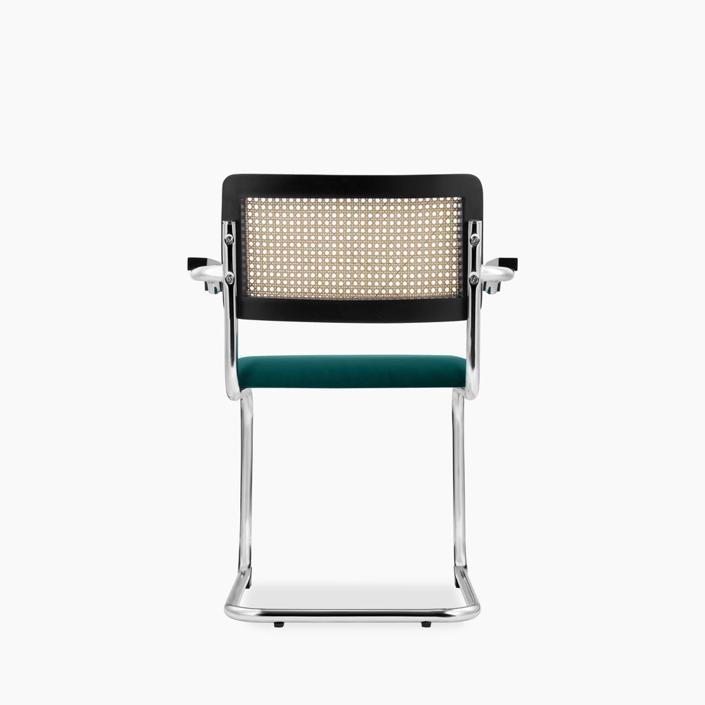 Kenton Carver Dining Chair | Teal Sustainable Velvet & Black