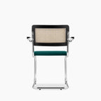 Kenton Carver Dining Chair | Teal Sustainable Velvet & Black