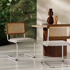 Kenton Dining Chair | Speckled Stone Sustainable Boucle & Chrome