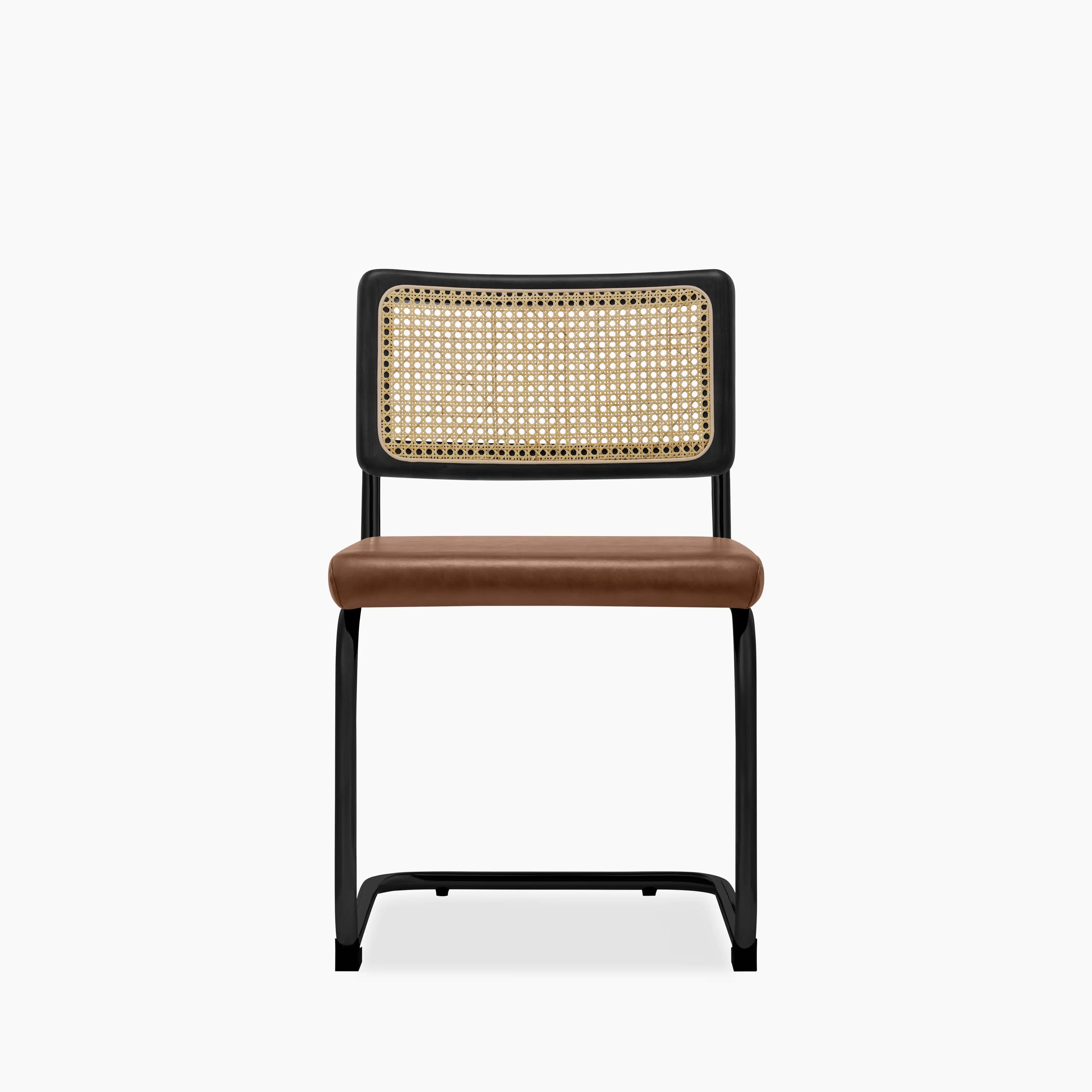 Kenton Dining Chair | Vintage Tan Faux Leather & Black