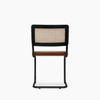 Kenton Dining Chair | Vintage Tan Faux Leather & Black