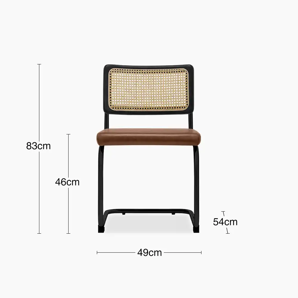 Kenton Dining Chair | Vintage Tan Faux Leather & Black