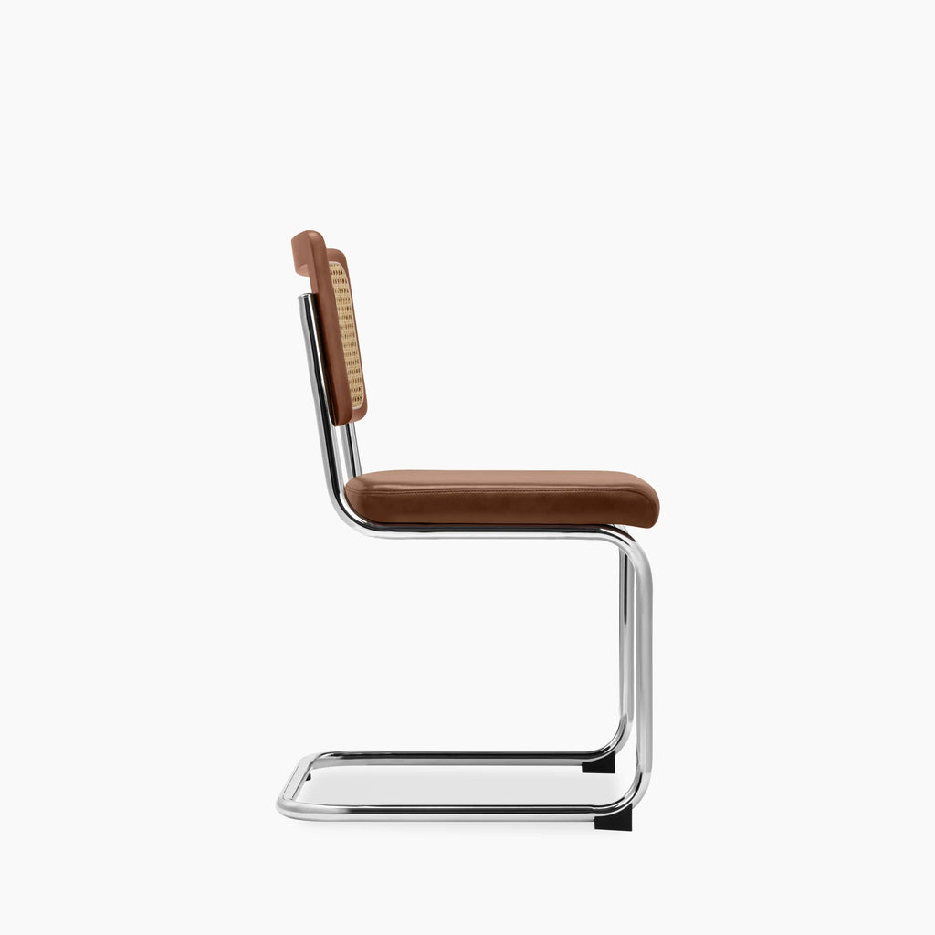 Kenton Dining Chair | Vintage Tan Faux Leather & Chrome