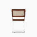 Kenton Dining Chair | Vintage Tan Faux Leather & Chrome