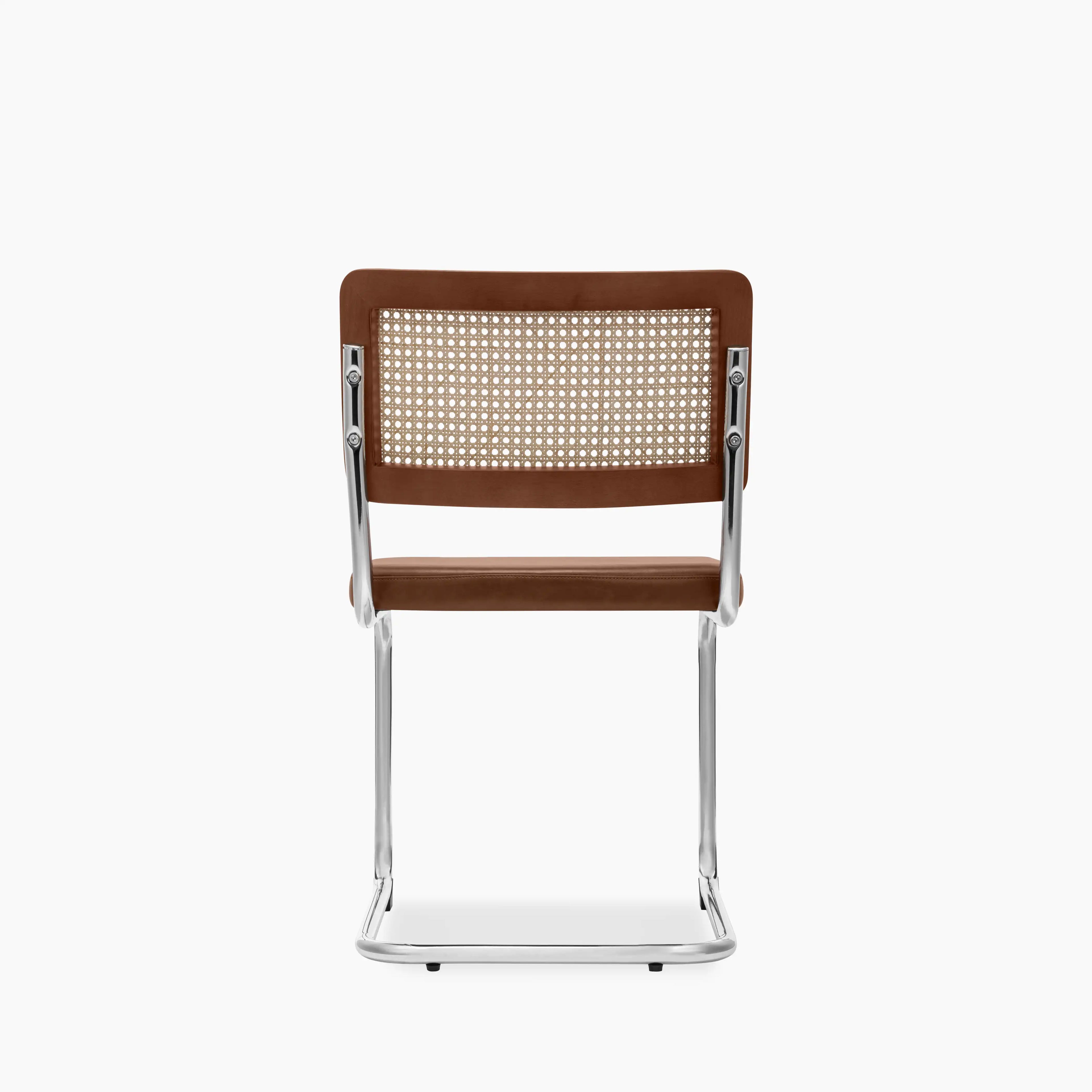 Kenton Dining Chair | Vintage Tan Faux Leather & Chrome