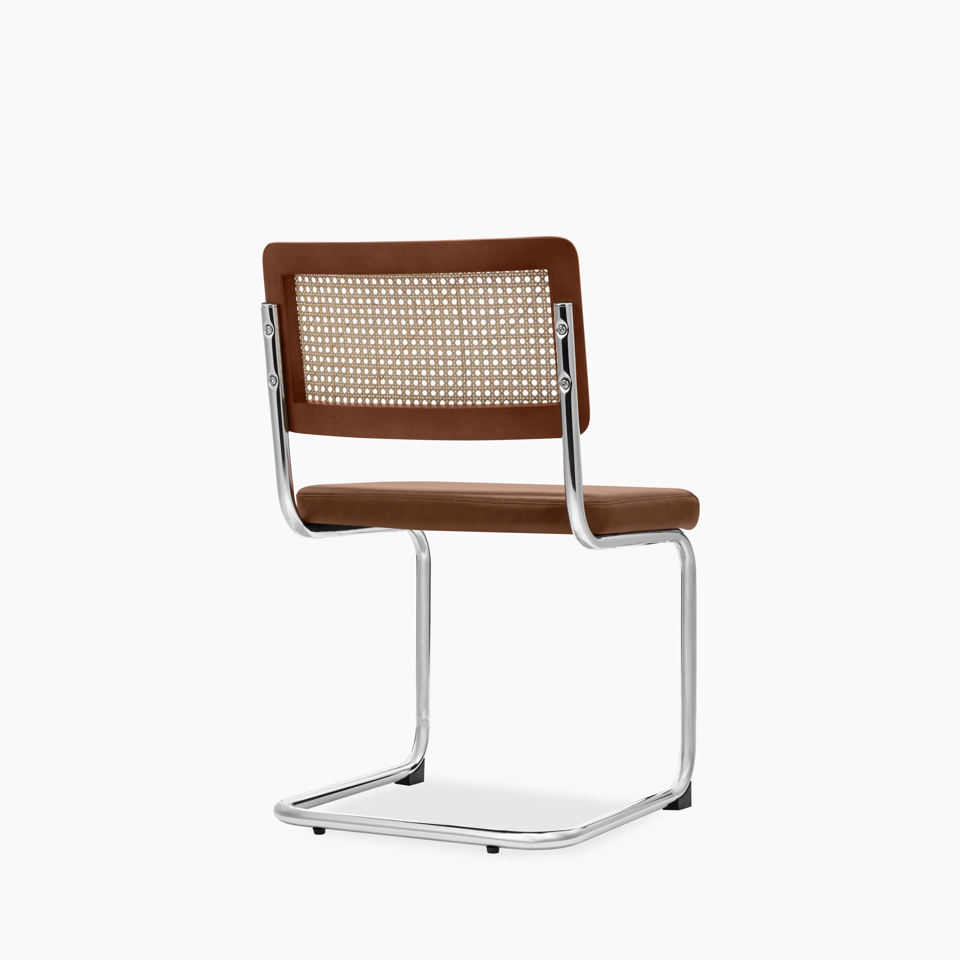 Kenton Dining Chair | Vintage Tan Faux Leather & Chrome
