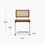 Kenton Dining Chair | Vintage Tan Faux Leather & Chrome