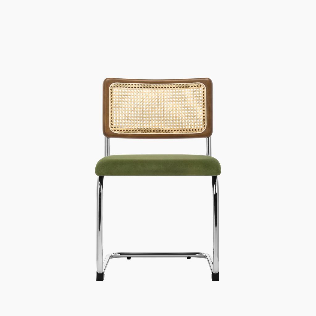 Kenton Dining Chair | Olive Green Sustainable Velvet & Chrome