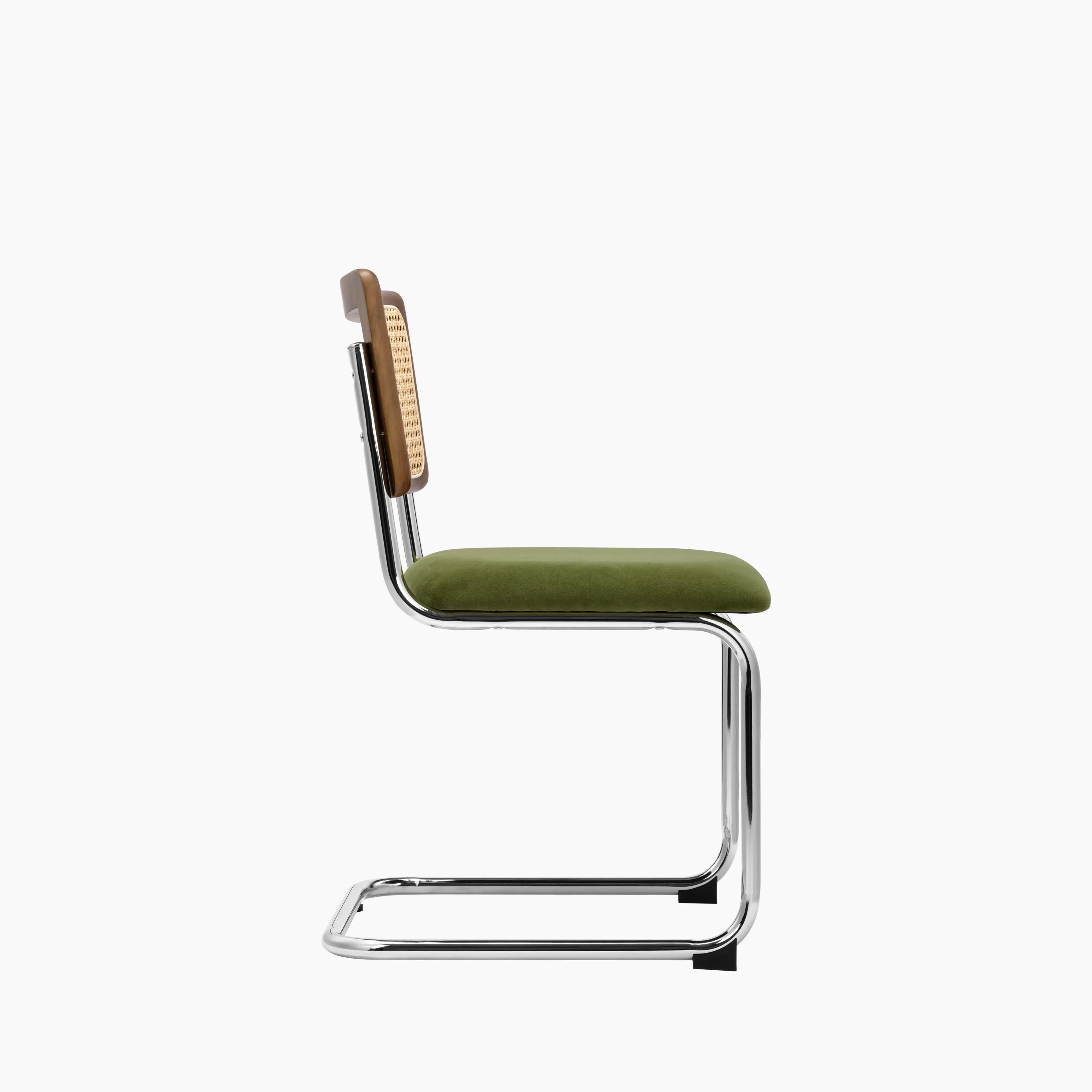 Kenton Dining Chair | Olive Green Sustainable Velvet & Chrome