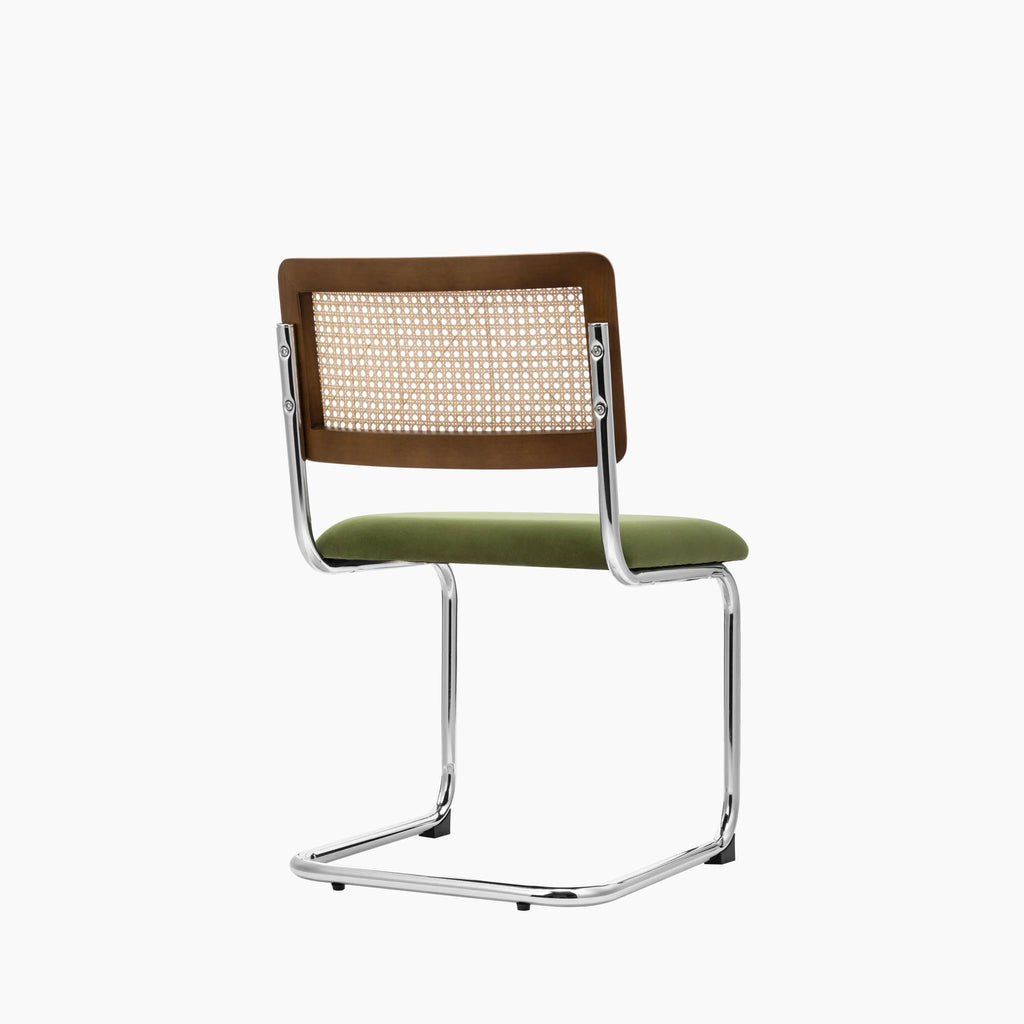 Kenton Dining Chair | Olive Green Sustainable Velvet & Chrome