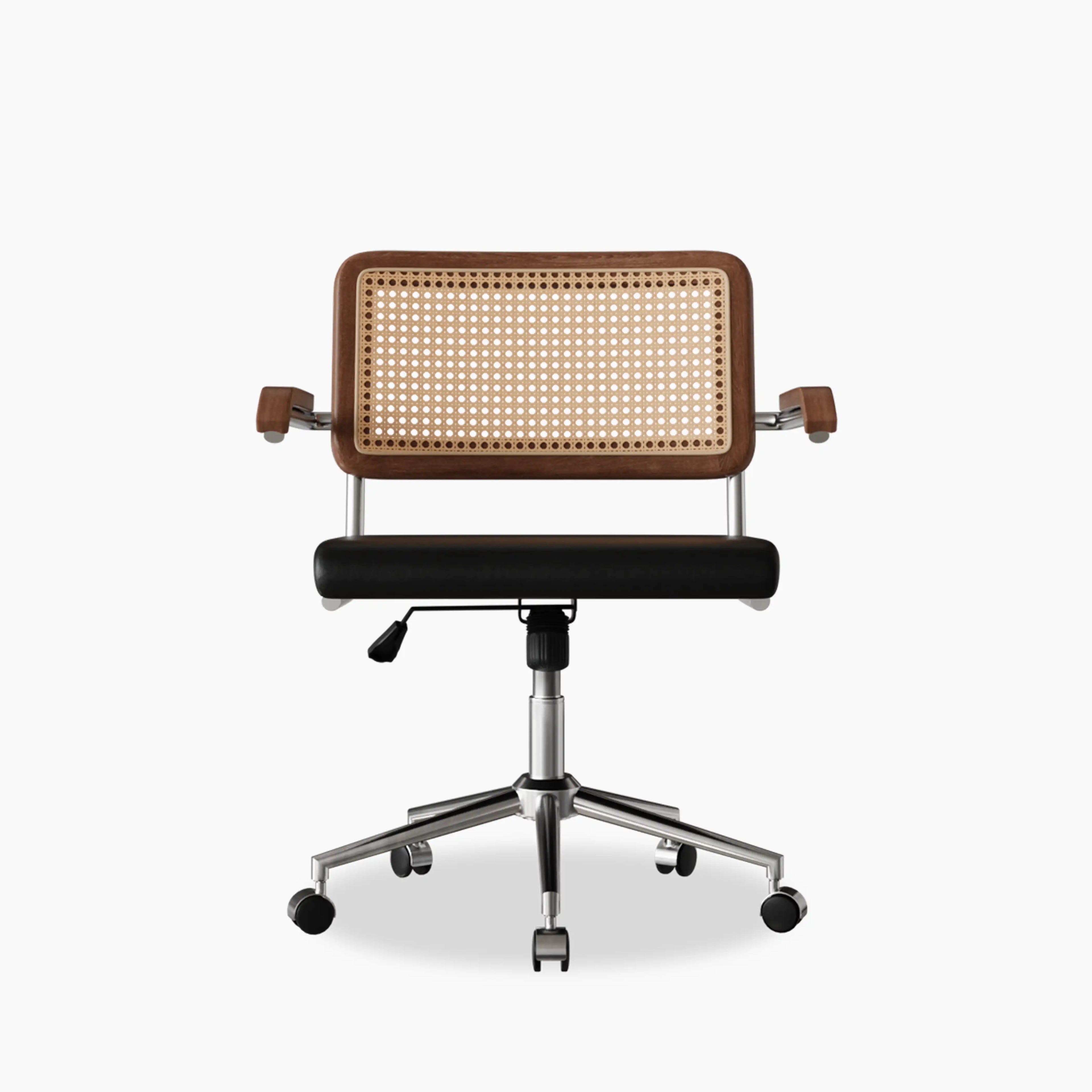 Kenton Office Chair | Vintage Black Faux Leather & Chrome