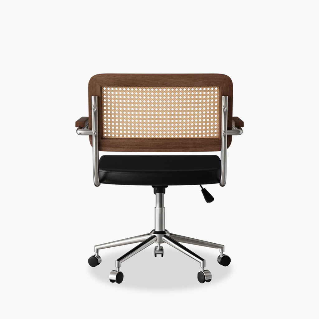 Kenton Office Chair | Vintage Black Faux Leather & Chrome