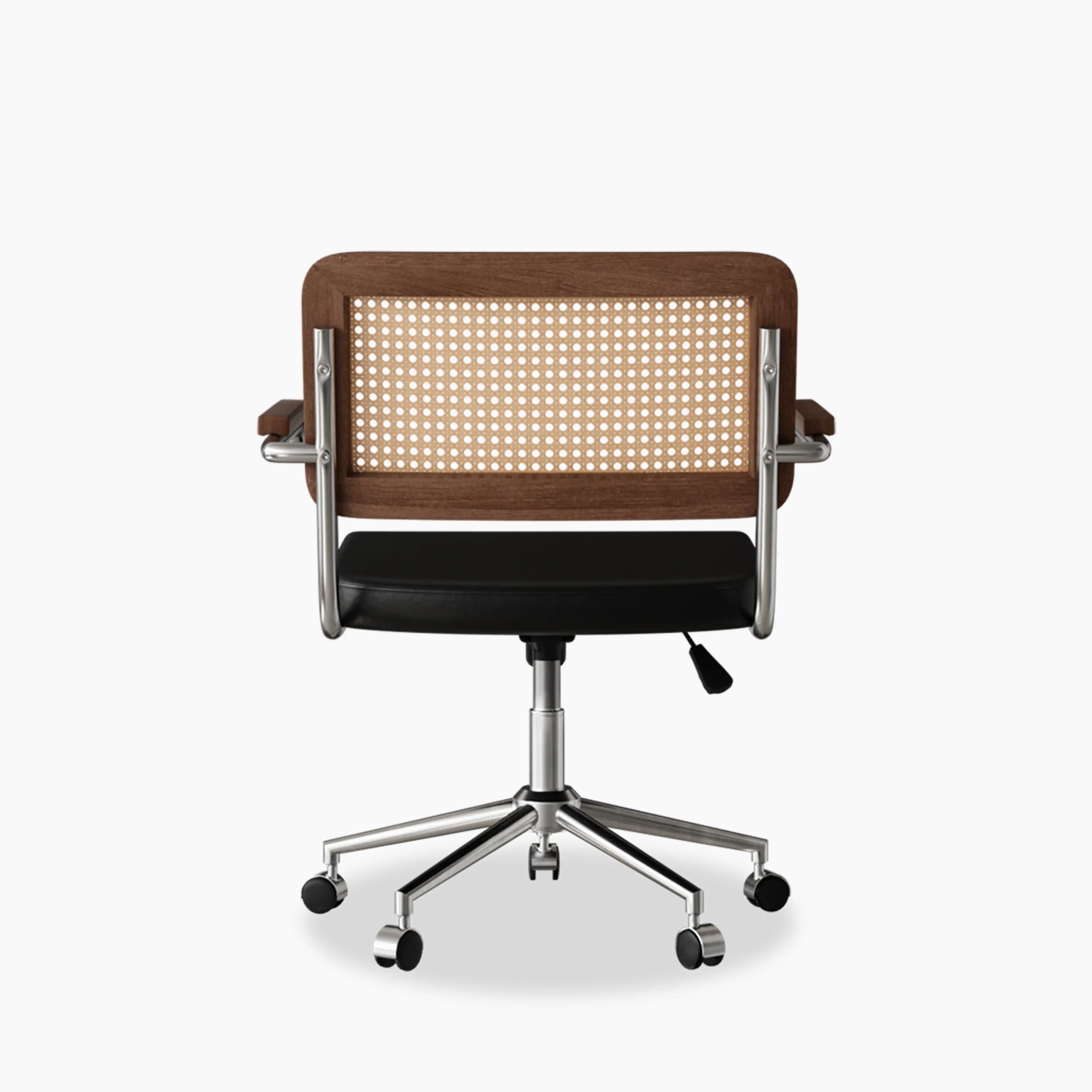 Kenton Office Chair | Vintage Black Faux Leather & Chrome