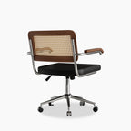 Kenton Office Chair | Vintage Black Faux Leather & Chrome