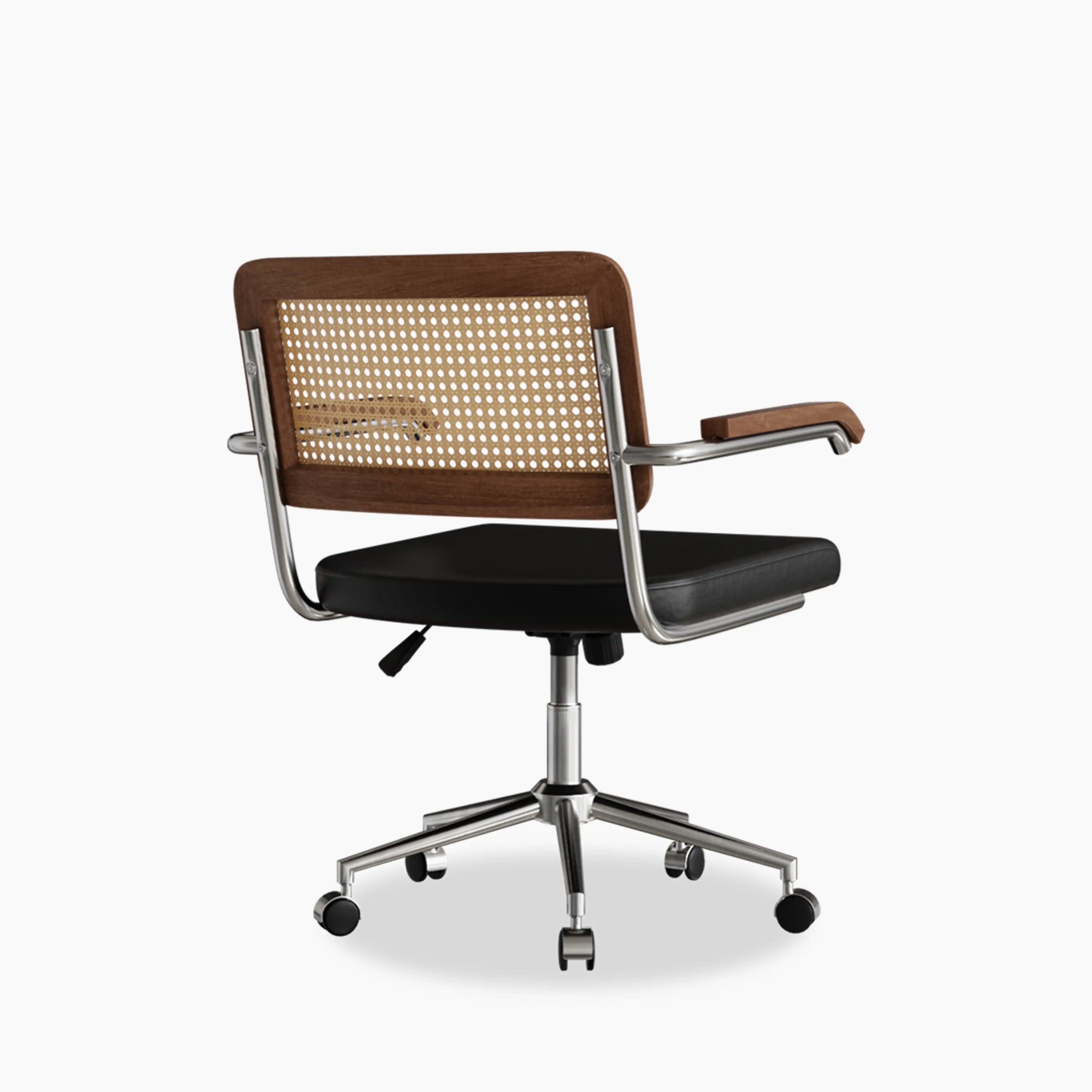 Kenton Office Chair | Vintage Black Faux Leather & Chrome