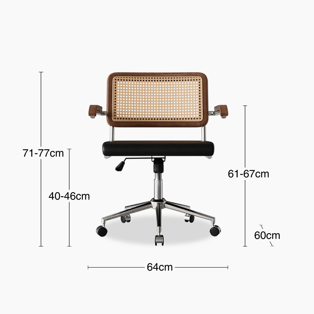 Kenton Office Chair | Vintage Black Faux Leather & Chrome