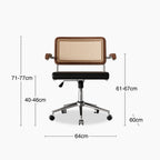 Kenton Office Chair | Vintage Black Faux Leather & Chrome