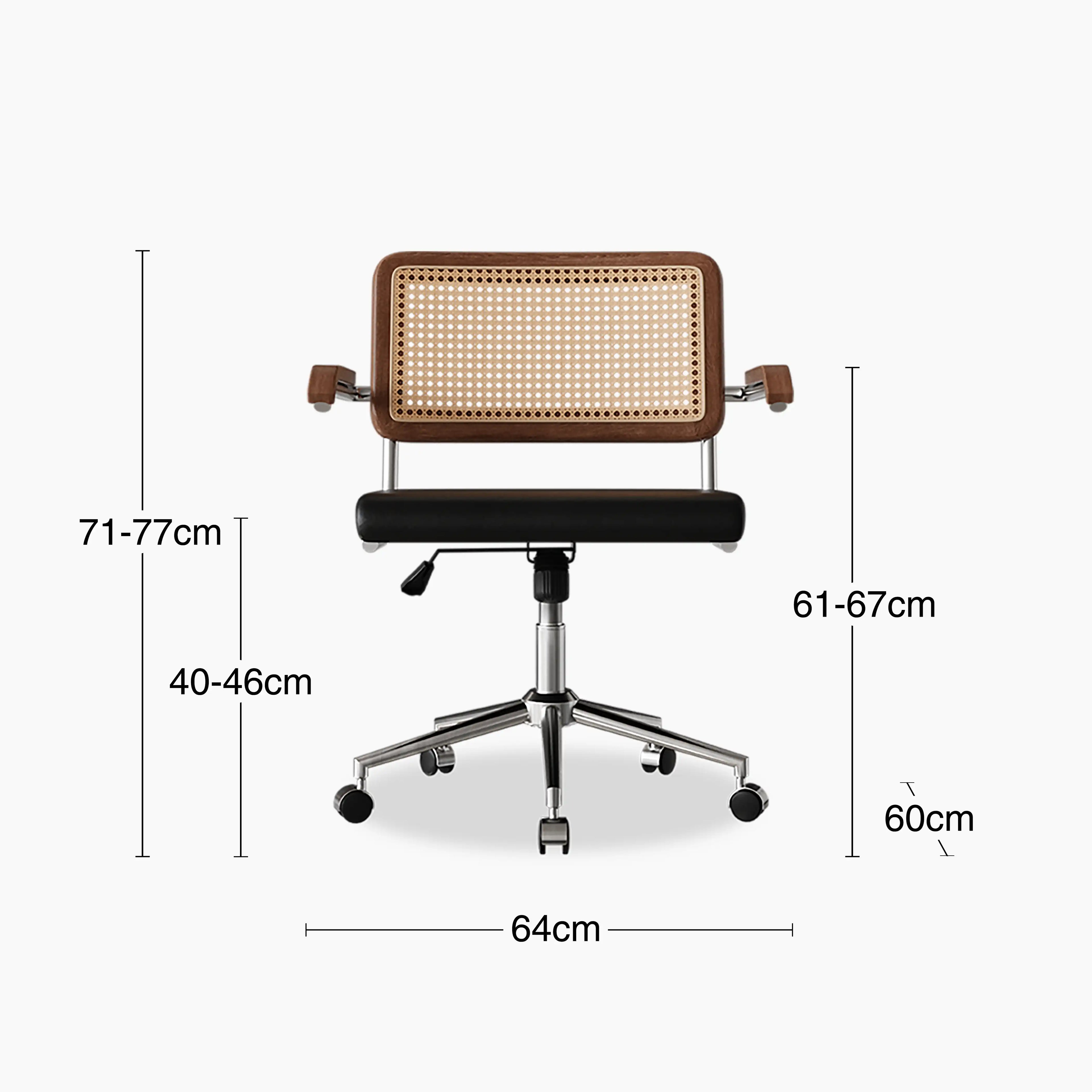 Kenton Office Chair | Vintage Black Faux Leather & Chrome