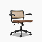 Kenton Office Chair | Vintage Tan Faux Leather & Black