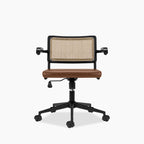 Kenton Office Chair | Vintage Tan Faux Leather & Black