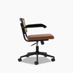 Kenton Office Chair | Vintage Tan Faux Leather & Black