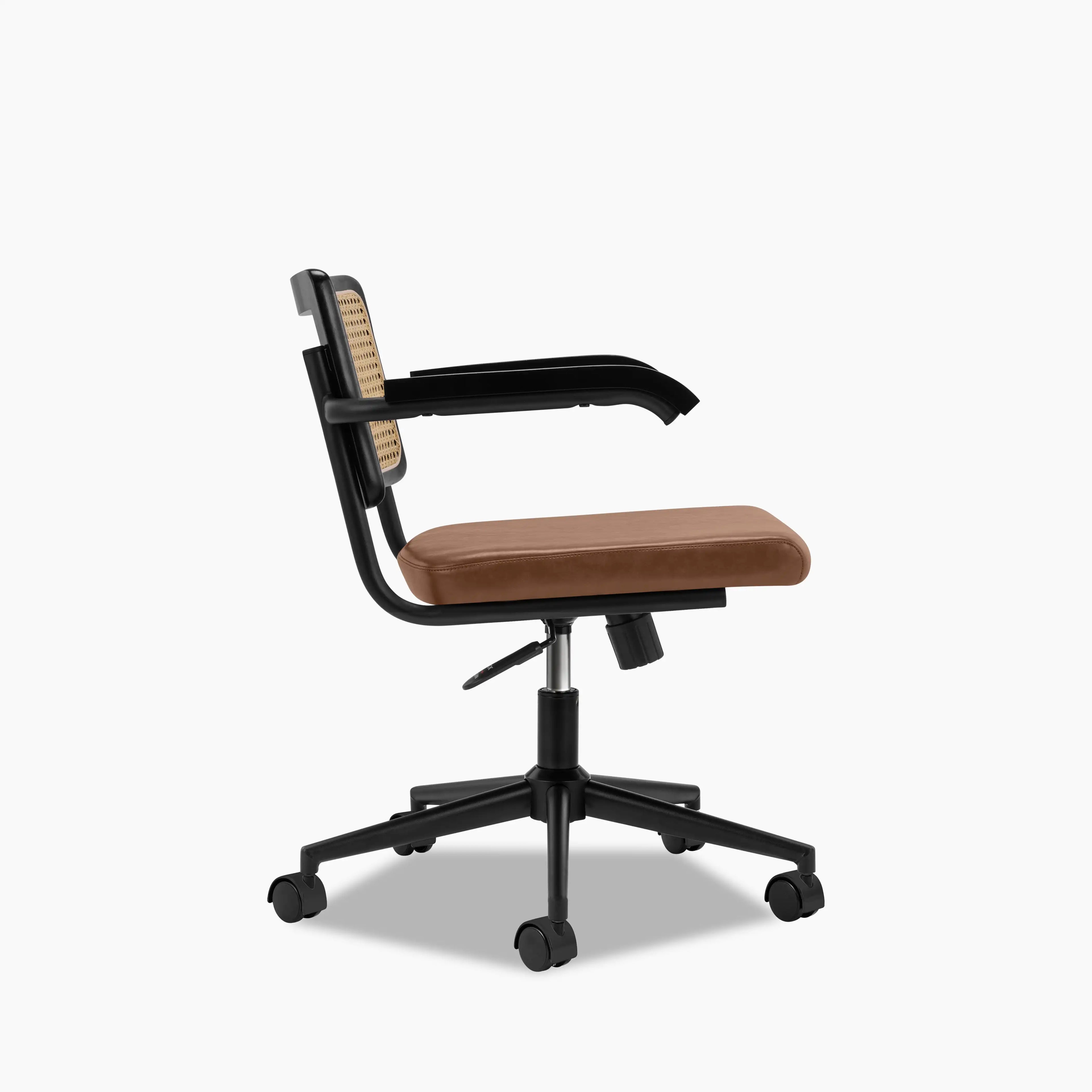Kenton Office Chair | Vintage Tan Faux Leather & Black