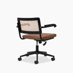 Kenton Office Chair | Vintage Tan Faux Leather & Black
