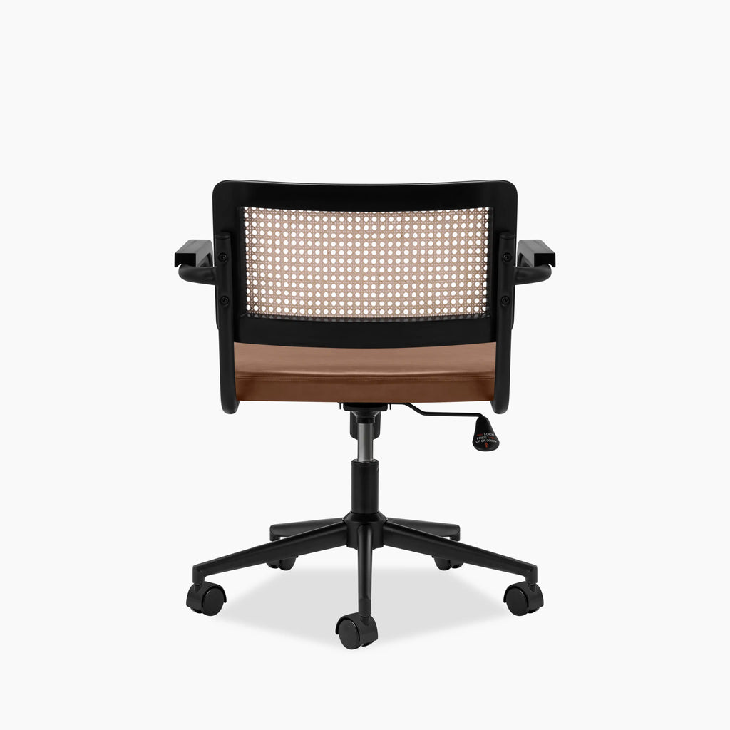 Kenton Office Chair | Vintage Tan Faux Leather & Black