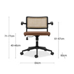 Kenton Office Chair | Vintage Tan Faux Leather & Black