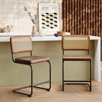 Kenton Kitchen Stool | Vintage Tan Faux Leather & Black