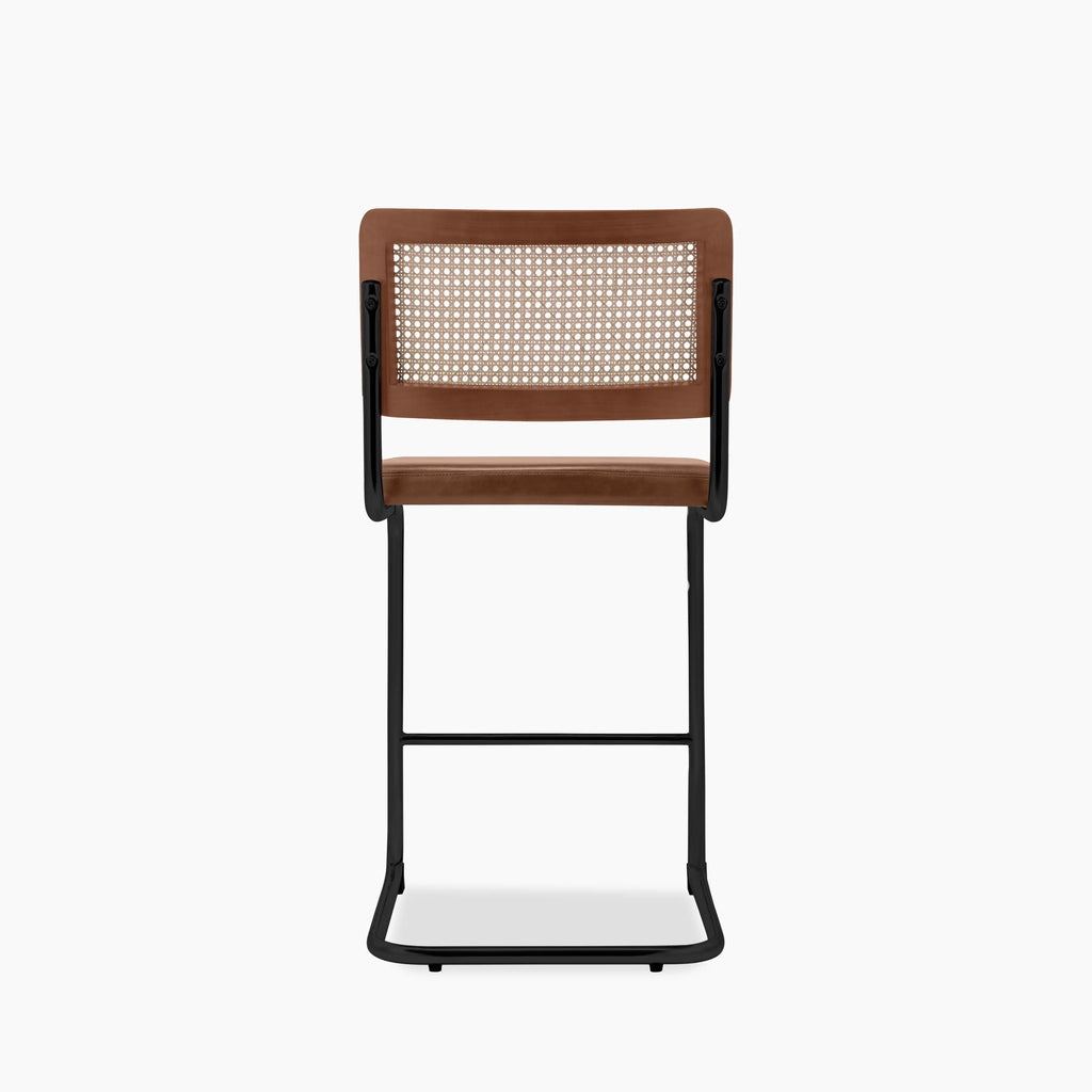 Kenton Kitchen Stool | Vintage Tan Faux Leather & Black