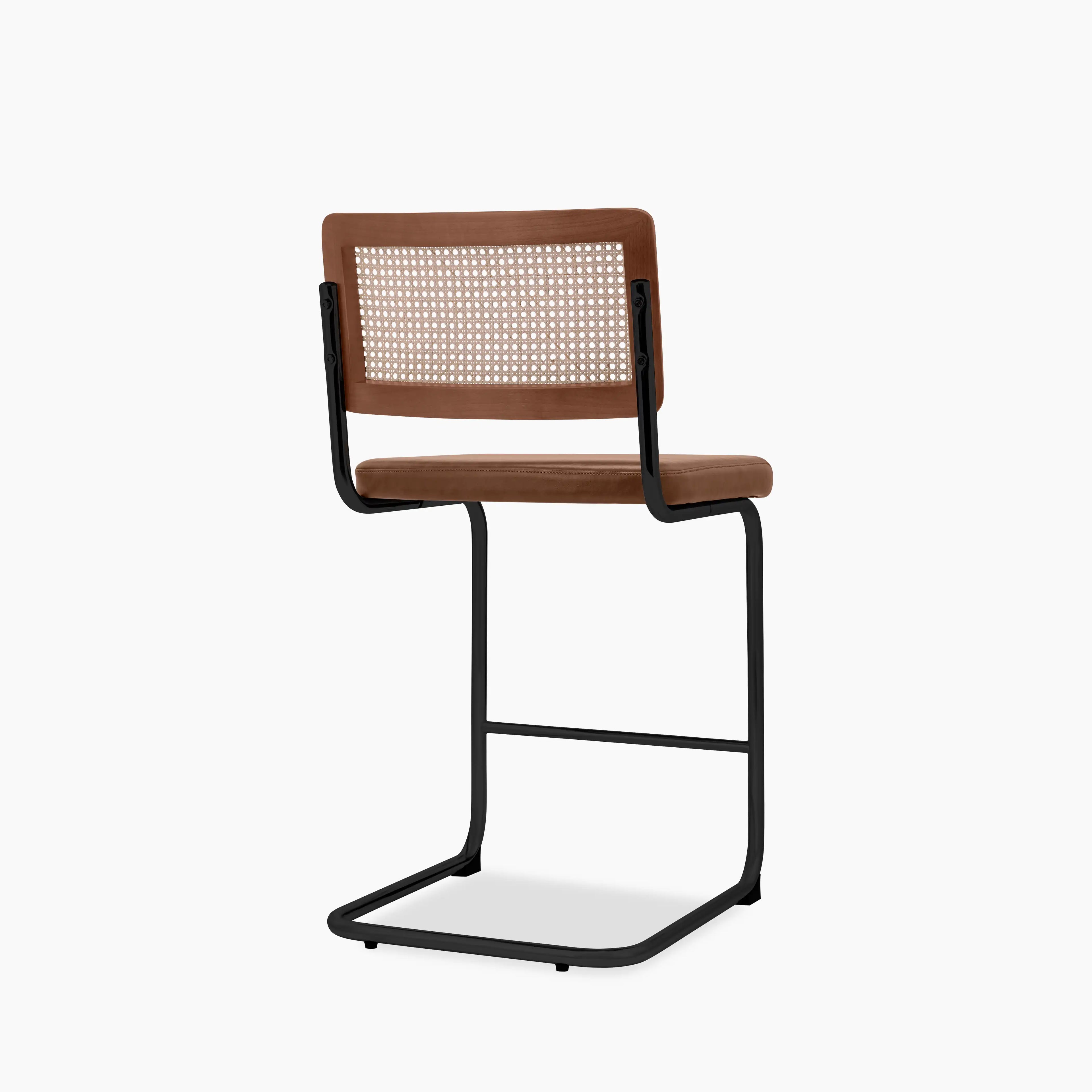 Kenton Kitchen Stool | Vintage Tan Faux Leather & Black