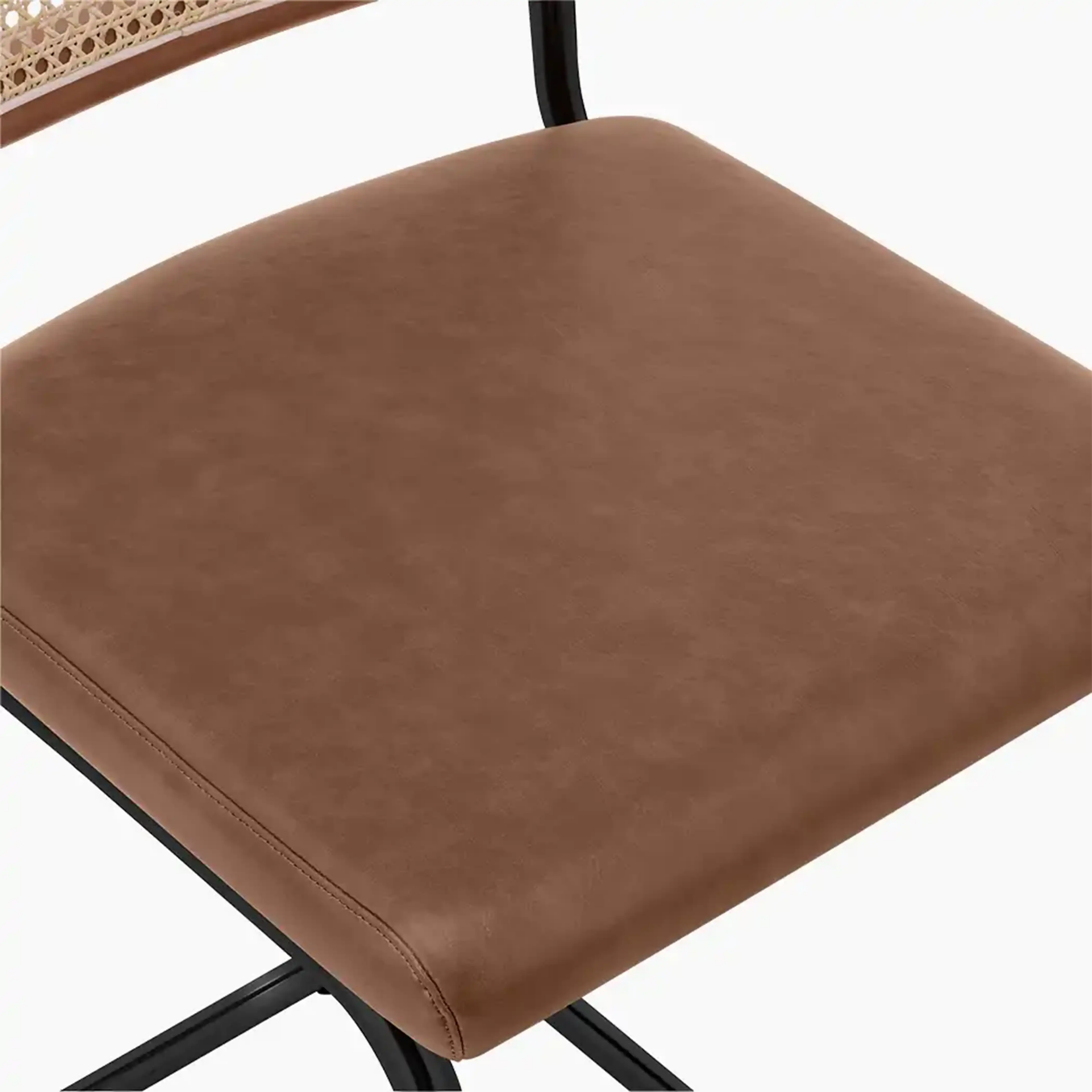 Kenton Kitchen Stool | Vintage Tan Faux Leather & Black